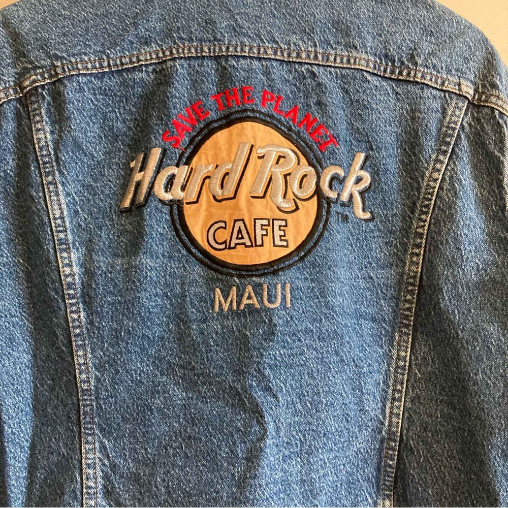 Vintage Lee Denim Jacket Save the Plantat Hard Rock Cafe Maui - Picture 4 of 6